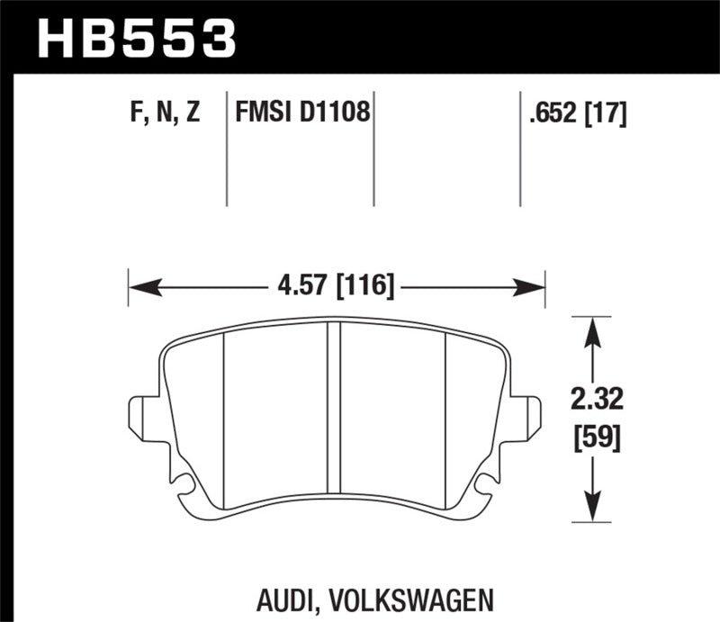 Hawk 07-11 Audi S6 HPS 5.0 Rear Brake Pads Brake Pads - Performance Hawk Performance