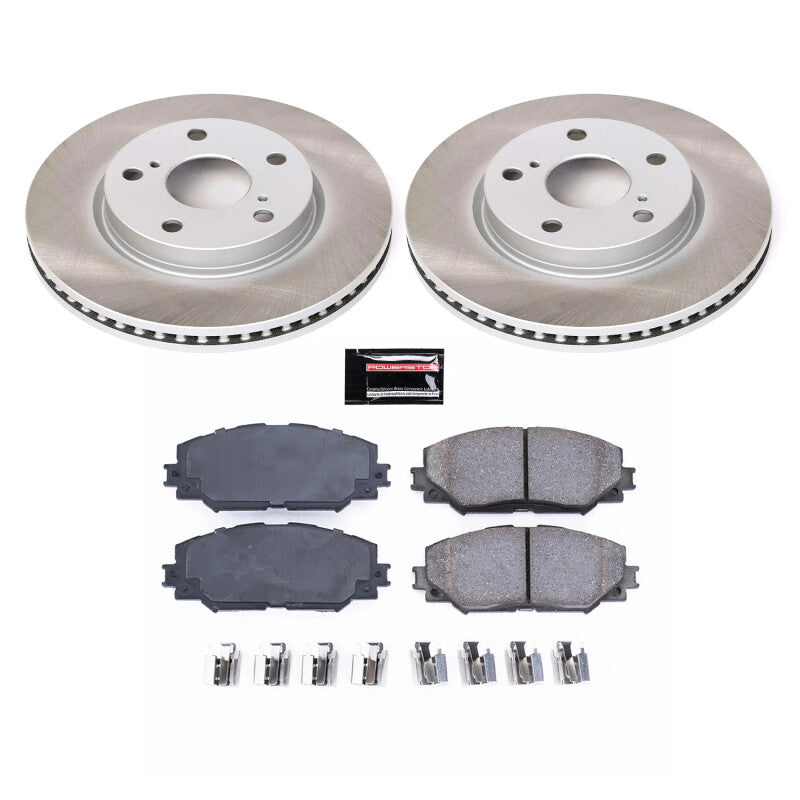 Power Stop 06-18 Toyota RAV4 Front Semi-Coated Rotor Kit Brake Kits - Performance Blank PowerStop
