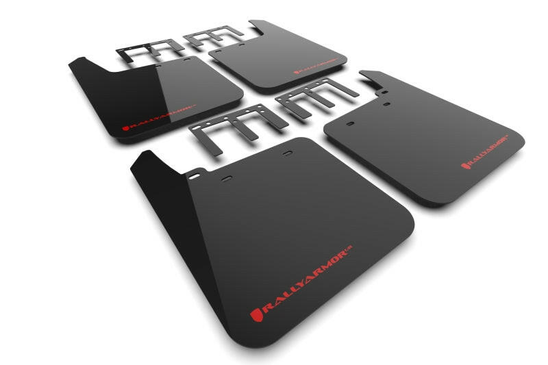 Rally Armor 19-25 GMC Sierra 1500 AT4 Black UR Mud Flap w/ Red Logo Mud Flaps Rally Armor