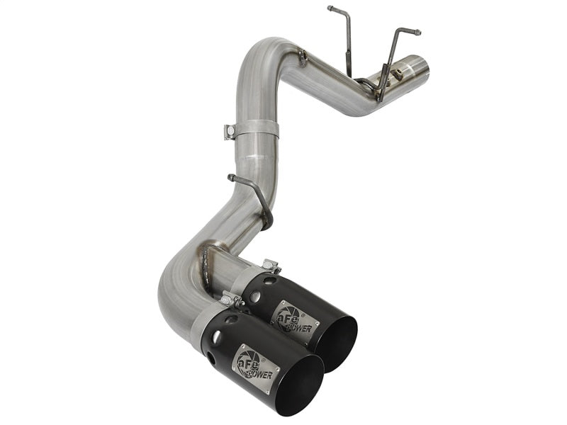 aFe Victory Series 4in 409-SS DPF-Back Exhaust w/ Dual Black Tips 2017 GM Duramax V8-6.6L(td) L5P DPF Back aFe