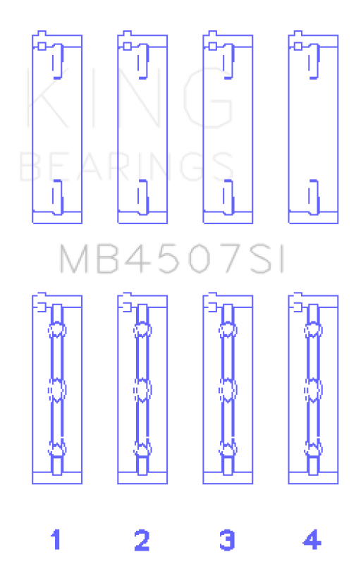 King Engine Bearings Suzuki H25A H27A (Size +0.25mm) Main Bearing Set Bearings King Engine Bearings