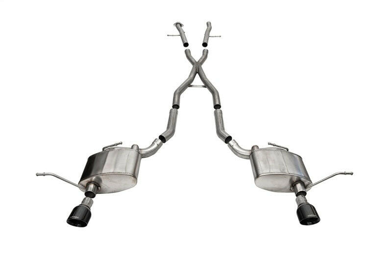 Corsa 11-21 Jeep Grand Cherokee Xtreme 2.5in Cat-Back Dual Rear Exit w/ Single 4.5in Black PVD Tips Catback CORSA Performance