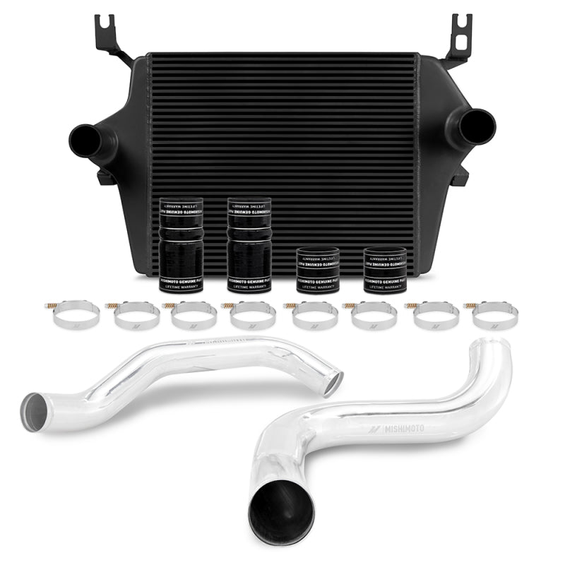 Mishimoto 99-03 Ford 7.3L Powerstroke PSD Black Intercooler Kit w/ Polished Pipes Intercooler Kits Mishimoto