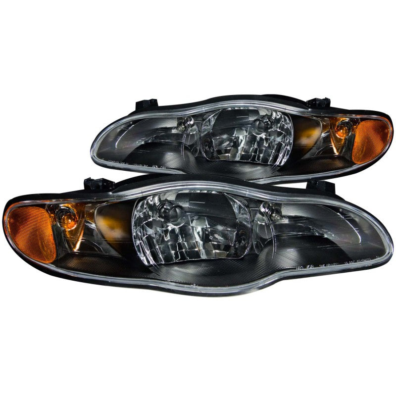 ANZO 2000-2005 Chevrolet Monte Carlo Crystal Headlights Black Headlights ANZO
