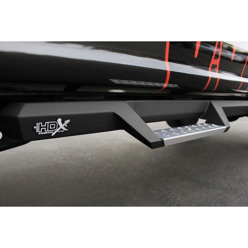 Westin/HDX 17-18 Ford F-250/350 Crew Cab (6.75ft Bed) Stainless Drop Nerf Step Bars - Textured Black Nerf Bars Westin