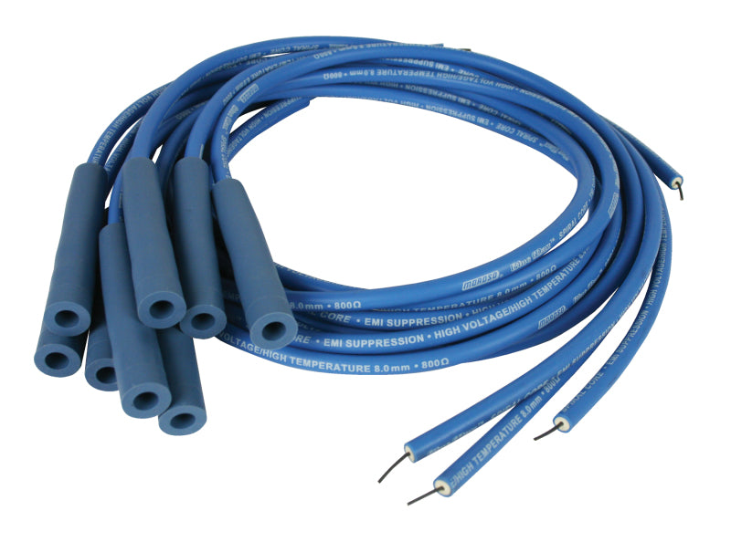 Moroso Universal Ignition Wire Set - Blue Max - Spiral Core - Unsleeved - Straight - Blue Spark Plug Wire Sets Moroso