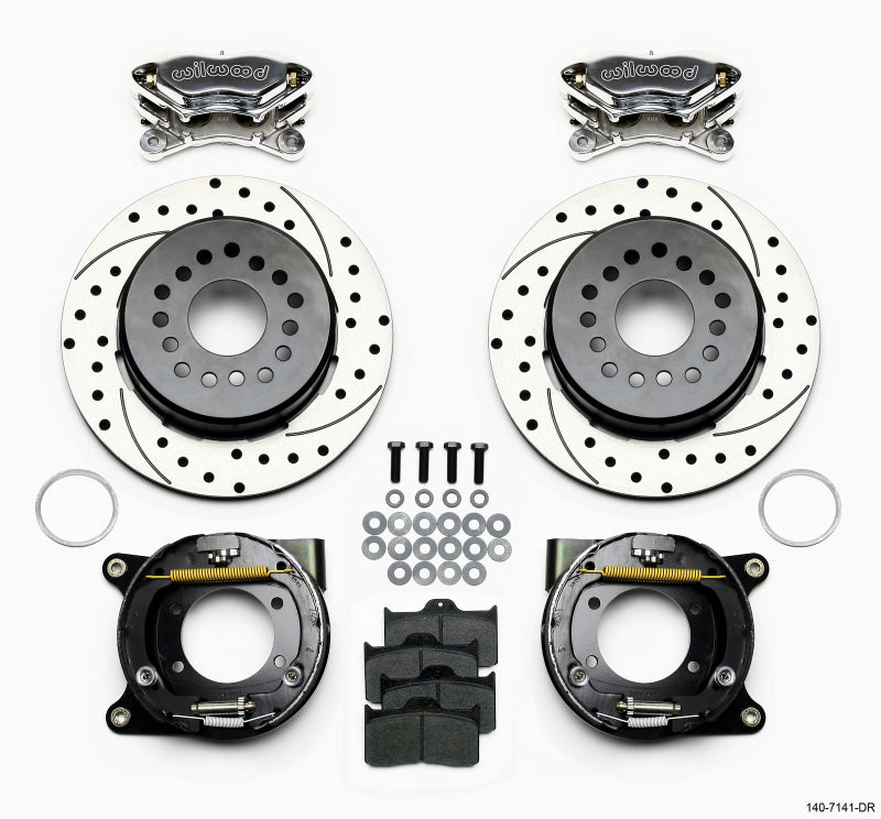 Wilwood Forged Dynalite P/S P-B Kit Drilled Polished Chevy 12 Bolt w/ C-Clips Big Brake Kits Wilwood