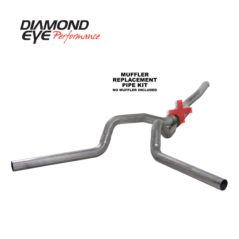 Diamond Eye KIT 4in Catback MFLR RPLCMENT PIPE DUAL SS: 2006-2007.5 CHEVY/GMC 6.6L 2500/3500 Catback Diamond Eye Performance