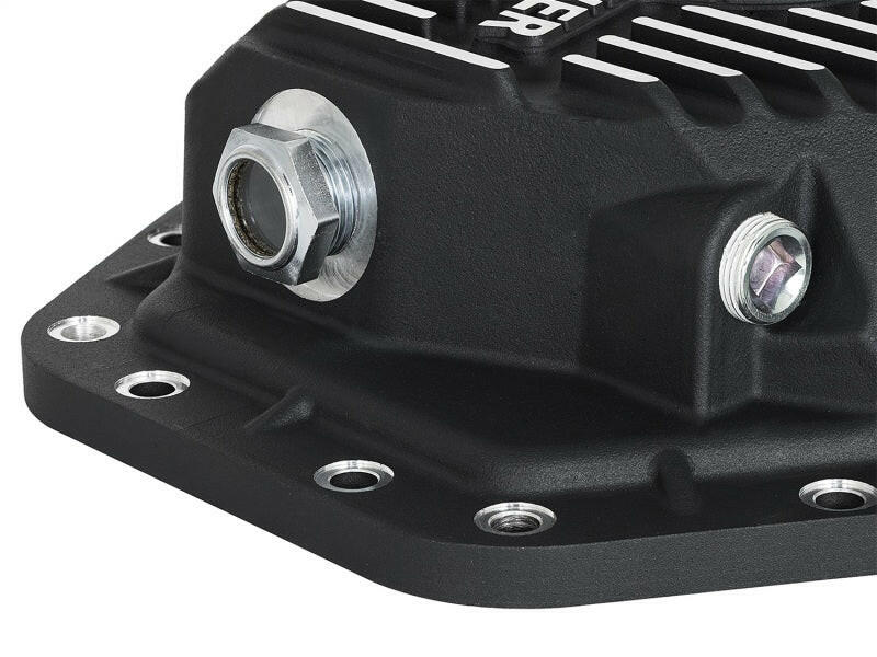 aFe Power Pro Ser Rear Diff Cover Black w/Mach Fins 2017 Ford Diesel Trucks V8-6.7L(td) Dana M275-14 Diff Covers aFe