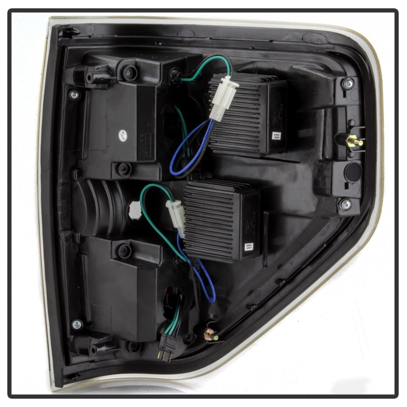 xTune 09-14 Ford F-150 Light Bar LED Tail Lights - Black (ALT-JH-FF15009-LBLED-BK) Tail Lights SPYDER