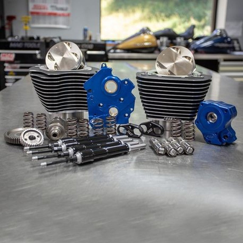 S&S Cycle 2017 M8 Models 124in CI Oil Cooled w/ Black Pushrod Tubes & Highlighted Fins Piston Sets - Powersports S&S Cycle