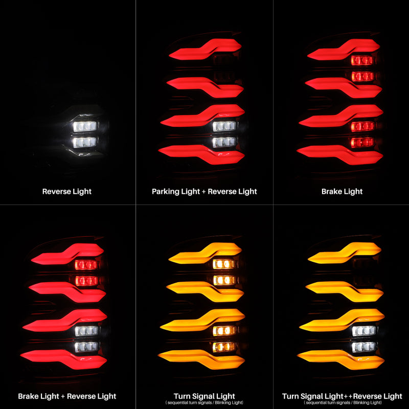 AlphaRex 09-18 Dodge Ram Luxx-Series LED Tail Lights Black w/ Activation Light & Sequential Signal Tail Lights AlphaRex