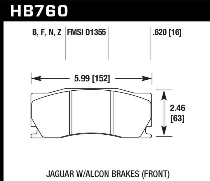 Hawk 08 -12 Jaguar XKR (w/ Alcon Brakes) Performance Ceramic Street Front Brake Pads Brake Pads - Performance Hawk Performance