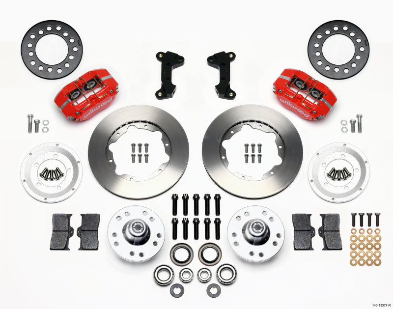 Wilwood Dynapro Dust-Boot Front Kit 11.00in Red 74-80 Pinto/Mustang II Disc Spindle only Big Brake Kits Wilwood