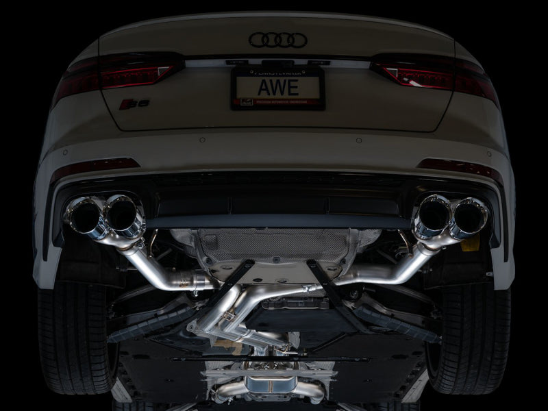 AWE Tuning 19-23 Audi C8 S6/S7 2.9T V6 AWD Track Edition Exhaust - Chrome Silver Tips Catback AWE Tuning