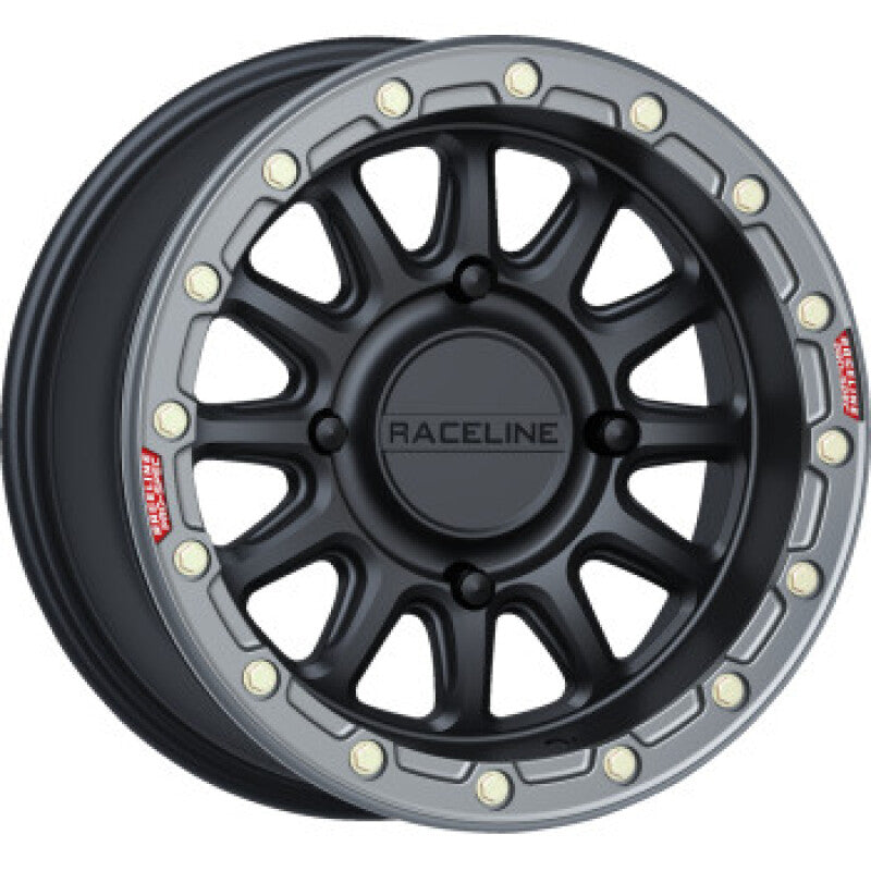 Raceline A14BG Alpha 17x7in/4x156 BP/40mm Offset/132.5mm Bore- Blk & Gunmetal Ring Beadlock Wheel Wheels - Cast Raceline