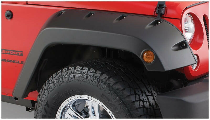 Bushwacker 07-18 Jeep Wrangler Pocket Style Flares 2pc - Black Fender Flares Bushwacker