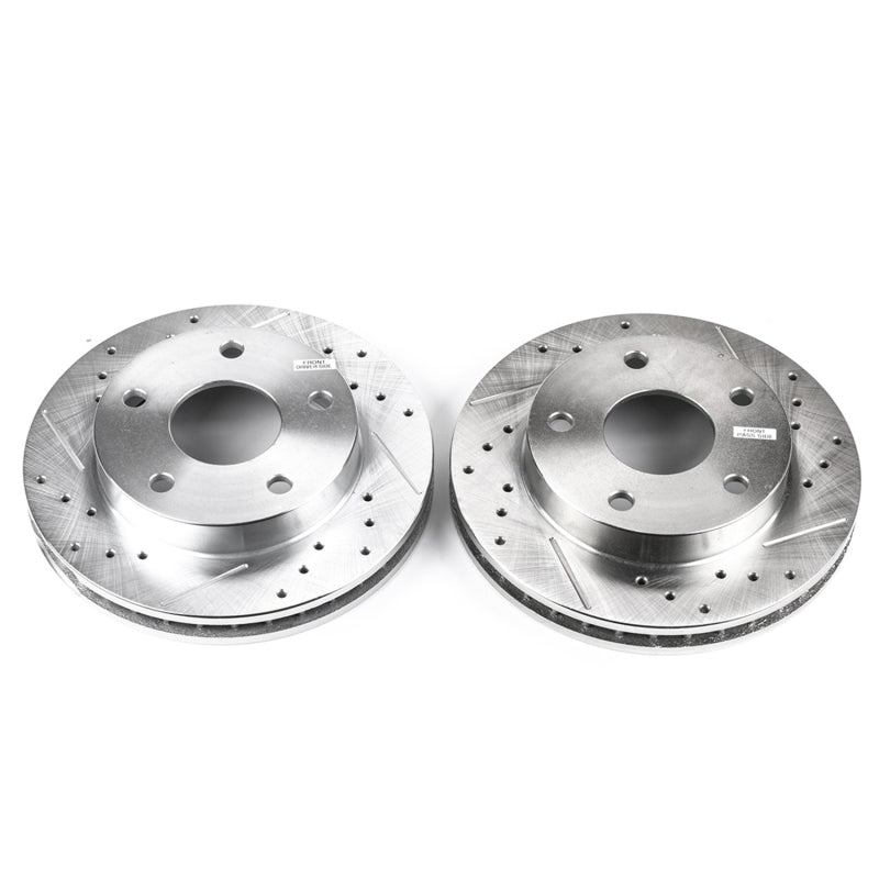 Power Stop 94-99 Dodge Ram 1500 Front Evolution Drilled & Slotted Rotors - Pair Brake Rotors - Slot & Drilled PowerStop