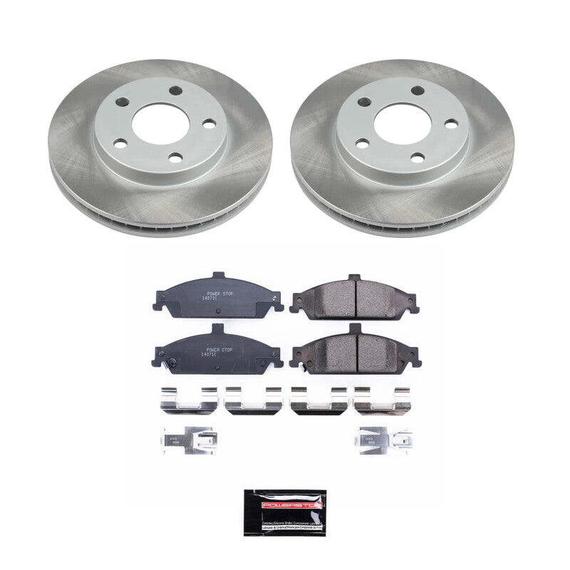 Power Stop 99-05 Pontiac Grand Am Front Semi-Coated Rotor Kit Brake Kits - Performance Blank PowerStop