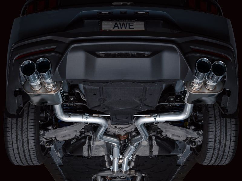AWE 2024 Ford Mustang GT Fastback S650 RWD SwitchPath Catback Exhaust w/ Quad Chrome Silver Tips Catback AWE Tuning