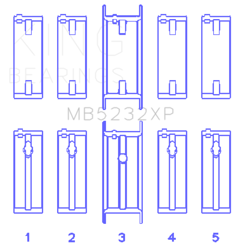 King Engine Bearings Nissan CA16DET/CA18DET/CA20ET (Size STD) Performance Main Bearing Set Bearings King Engine Bearings