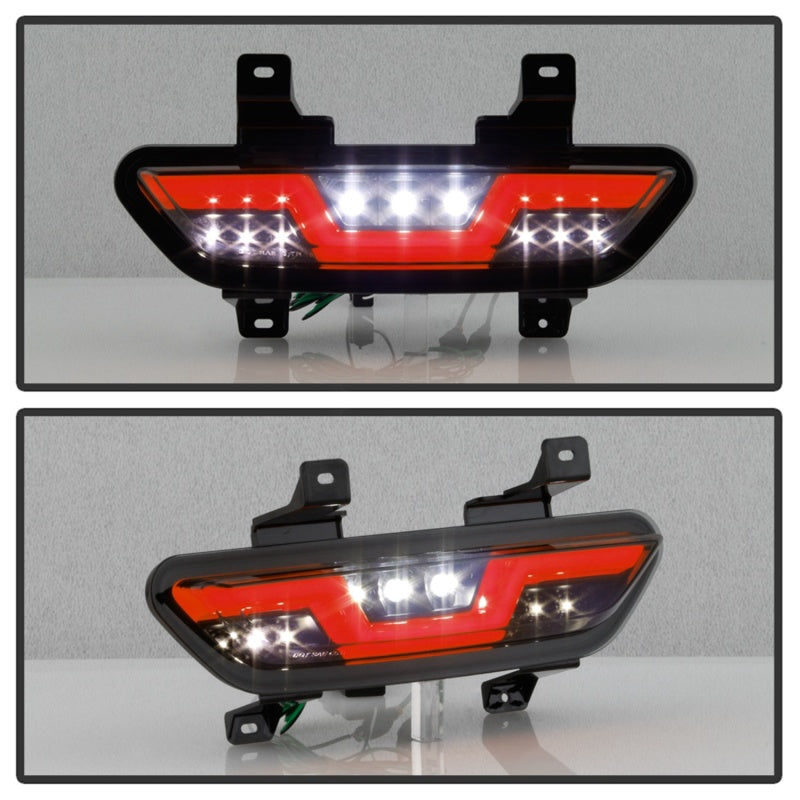 Spyder 15-16 Ford Mustang LED Reverse Lights - Black Smoke w/ Red Bar (ALT-YD-FM15RED-REV-BSM) Tail Lights SPYDER