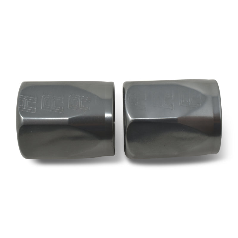 Russell Hose End Socket -8 AN Polished & Gray Anodized (2 Pack) Fittings Russell