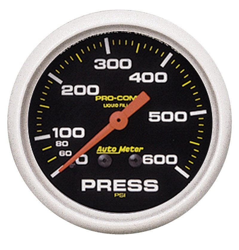 Autometer 2-5/8in Pro-Comp Liquid Filled Mechanical 600 PSI Pressure Gauge Gauges AutoMeter