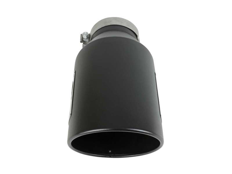 aFe Power Universal 5in Inlet 8in Outlet MACH Force-XP Clamp-On Exhaust Tip - Black Tips aFe