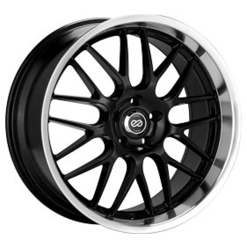 Enkei Lusso 18x8 45mm Offset 5x112 Bolt Pattern 72.6 Bore Black w/ Machined Lip Wheel Wheels - Cast Enkei