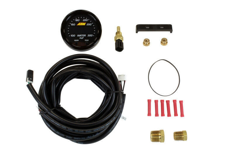 AEM X-Series Temperature 100-300F Gauge Kit (ONLY Black Bezel and Water Temp. Faceplate) Gauges AEM