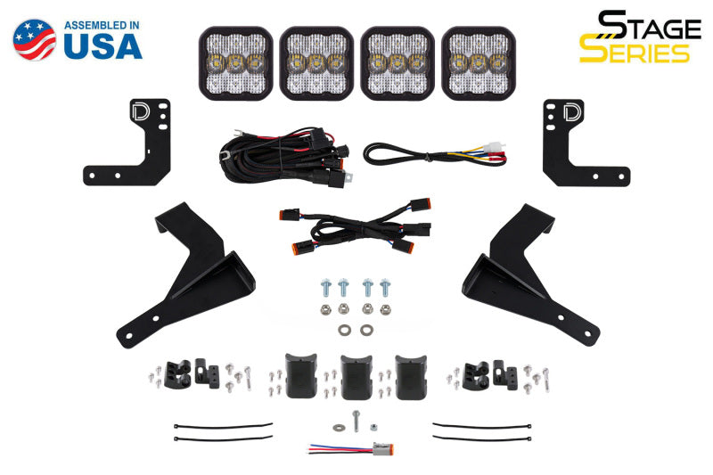 Diode Dynamics 2024 Toyota Tacoma SS5 Grille CrossLink Lightbar Kit - Pro Yellow Combo Light Accessories and Wiring Diode Dynamics