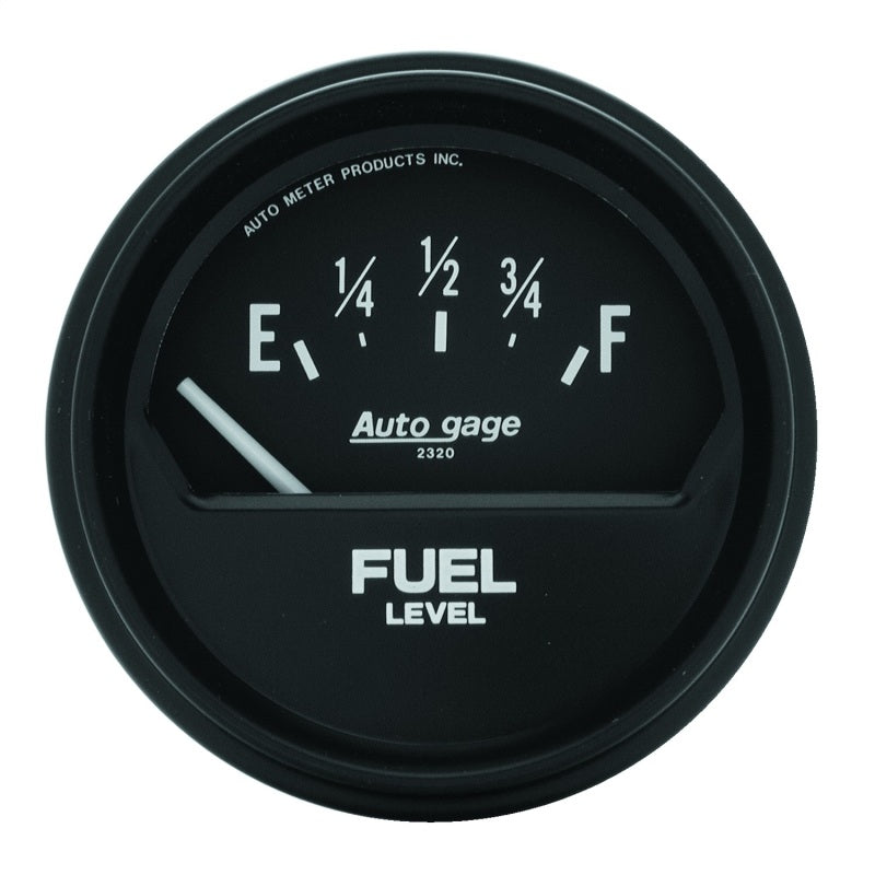 AutoMeter Gauge Fuel Level 2-5/8in. 73 Ohm(e) to 10 Ohm(f) Elec Black Autogage Gauges AutoMeter