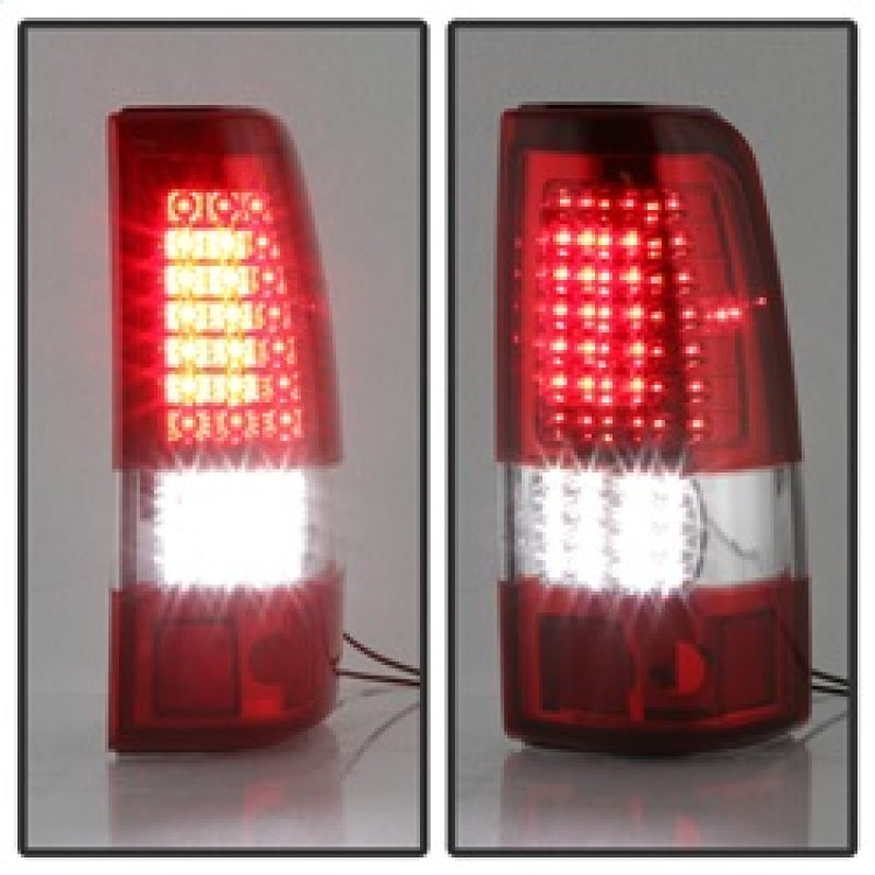 xTune 03-06 Chevrolet Silverado 1500/2500HD LED Tail Lights - Red Clear (ALT-JH-CSIL03-CS-RC) Tail Lights SPYDER