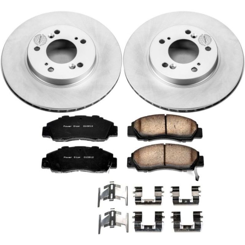 Power Stop 97-01 Acura Integra Front Z17 Evolution Geomet Coated Brake Kit Brake Kits - Performance Blank PowerStop