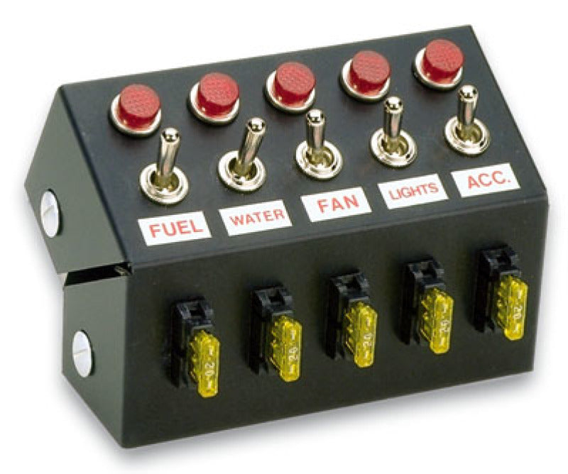 Moroso Toggle Switch Panel - Cage Mount - 5.5in - Five On/Off Switches Switch Panels Moroso