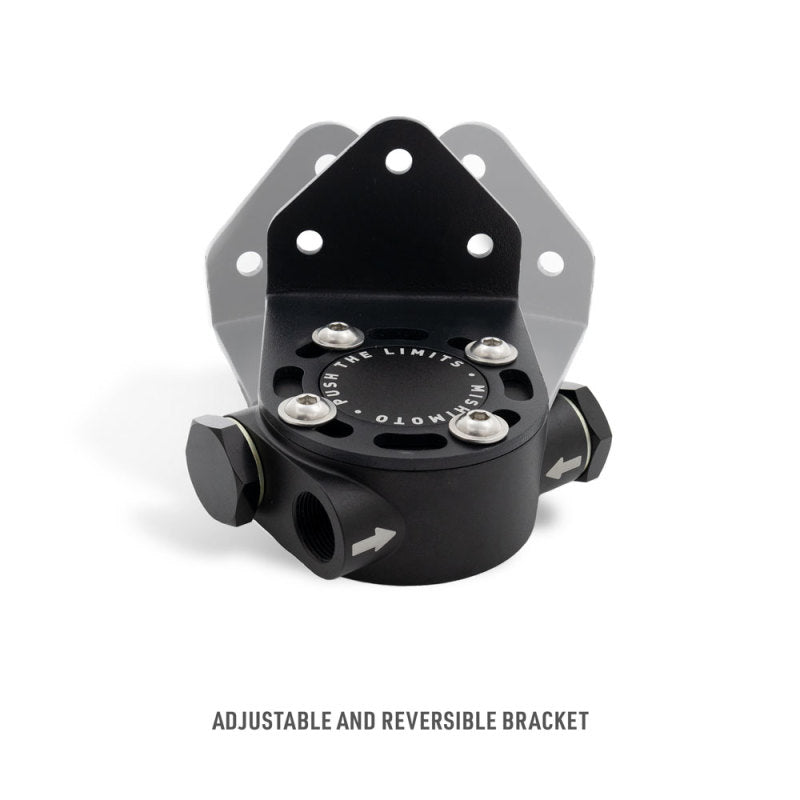 Mishimoto 3/4 - 16 Thread Remote Oil Filter Mount - Black Fittings Mishimoto