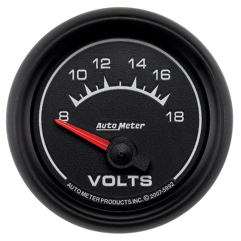 Autometer Euro-Style 2-1/16in 8-18V Short Sweep Electronic Voltmeter Gauge Gauges AutoMeter