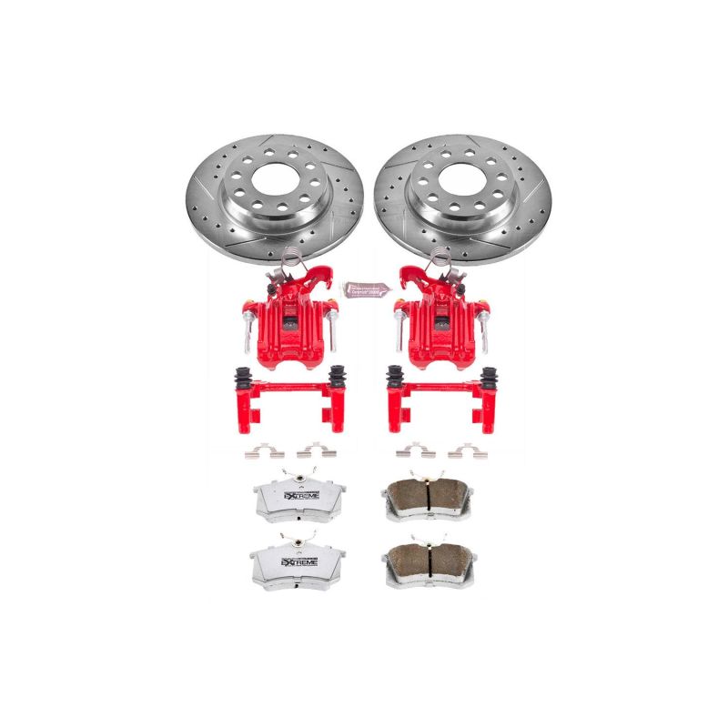 Power Stop 02-05 Audi A4 Rear Z26 Street Warrior Brake Kit w/Calipers Brake Kits - Performance D&S PowerStop