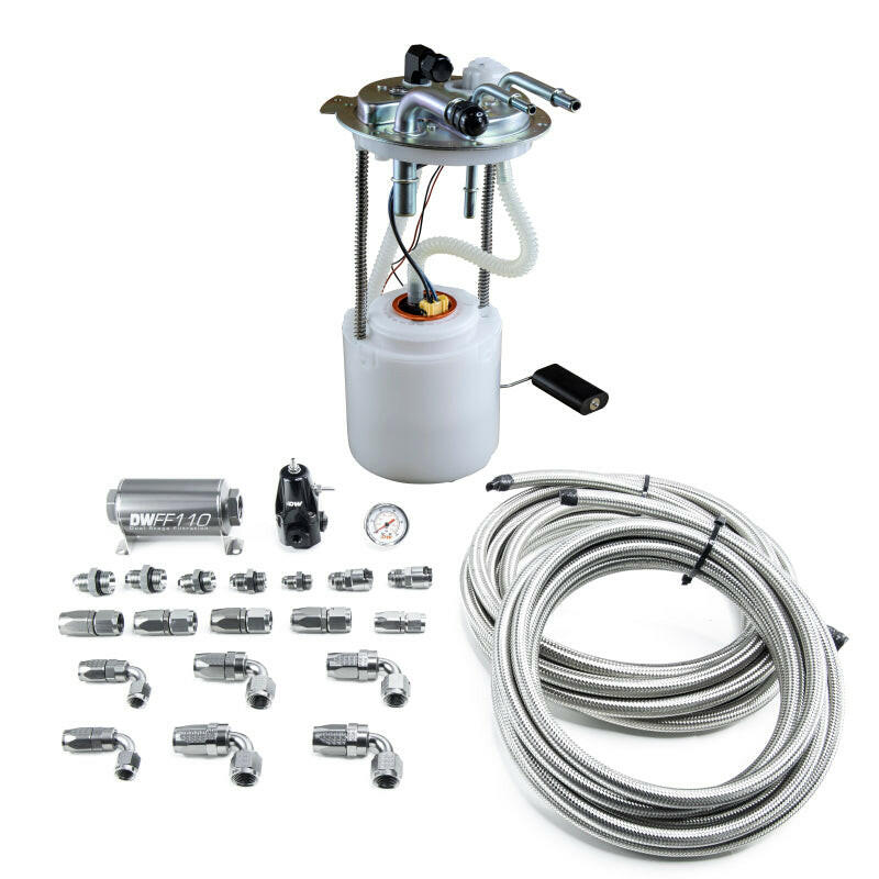 DeatschWerks 05-19 Yukon/Tahoe/Suburban DW400 Pump Module and Return SS CPE Plumbing Kit Fuel Pumps DeatschWerks
