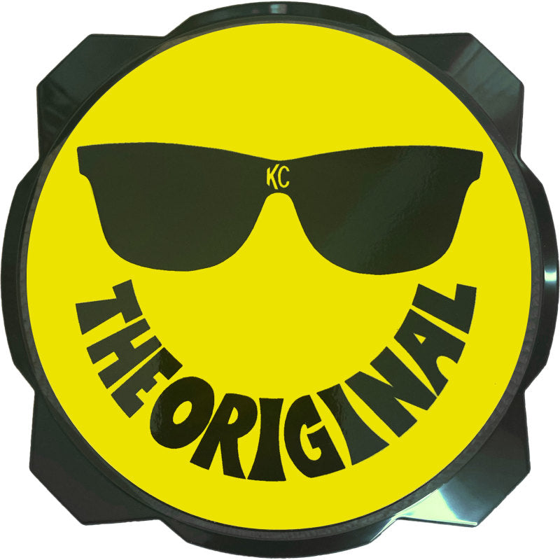 KC HiLiTES 6in. Hard Cover for Gravity Pro6 LED Lights (Single) - Smiley Face- Yellow/Black KC Logo Light Covers and Guards KC HiLiTES