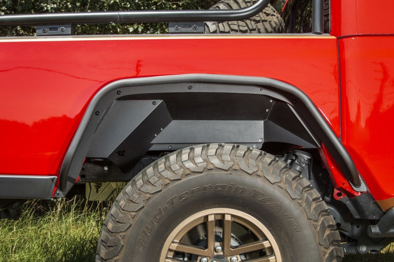 Rugged Ridge Inner Fender Liners Rear Aluminum Black 20-21 Jeep Gladiator JT Fender Flares Rugged Ridge