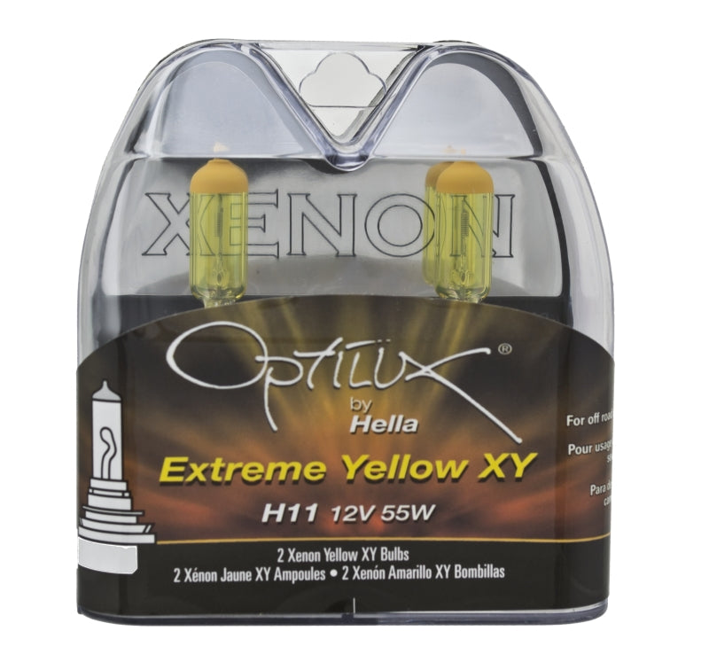 Hella Optilux H11 55W XY Extreme Yellow Bulbs (Pair) Bulbs Hella