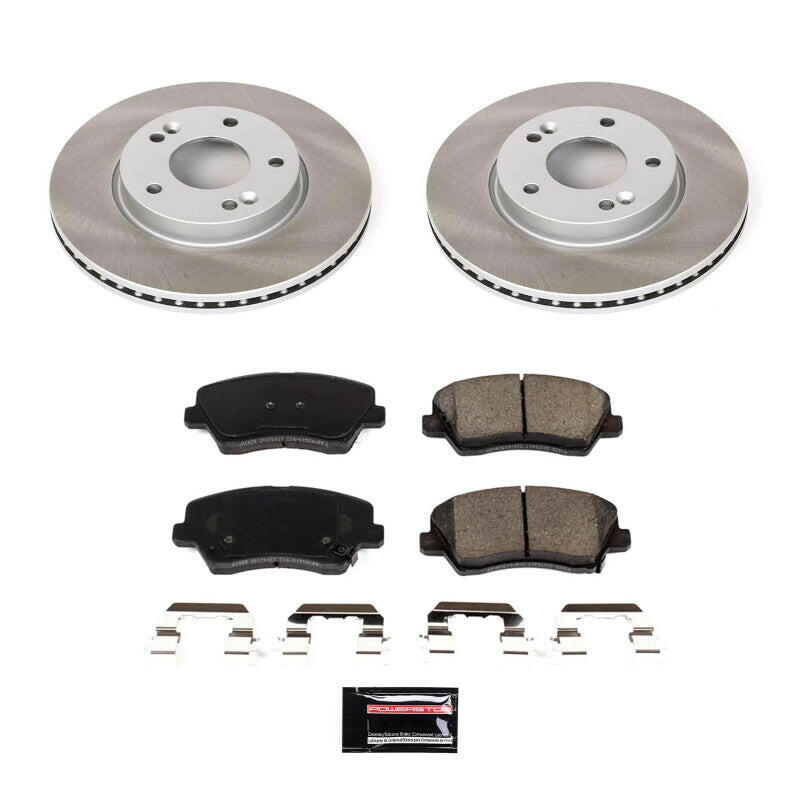 Power Stop 17-18 Kia Forte5 Front Semi-Coated Rotor Kit Brake Kits - Performance Blank PowerStop