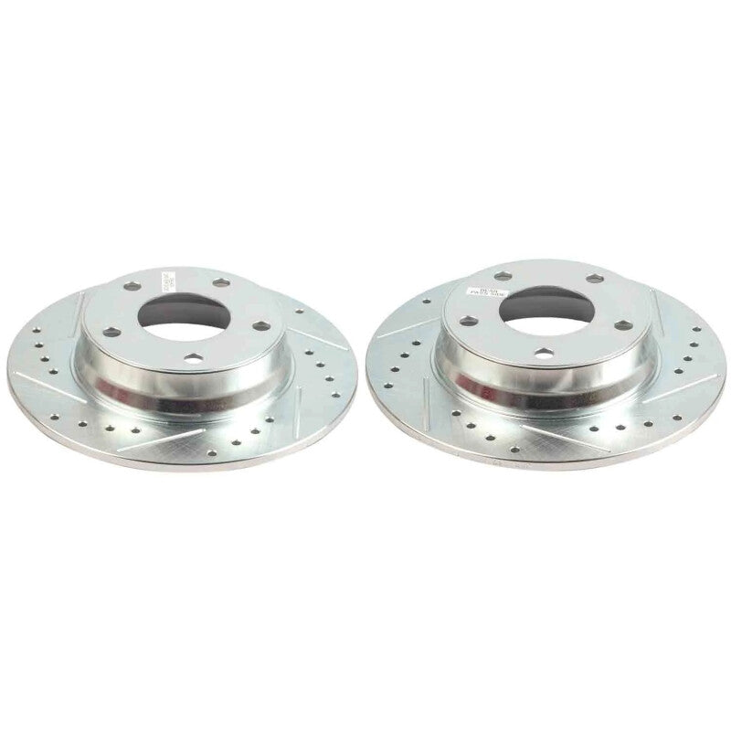 Power Stop 20-25 Nissan Sentra Rear Drilled & Slotted Rotor - Pair Brake Rotors - Slot & Drilled PowerStop