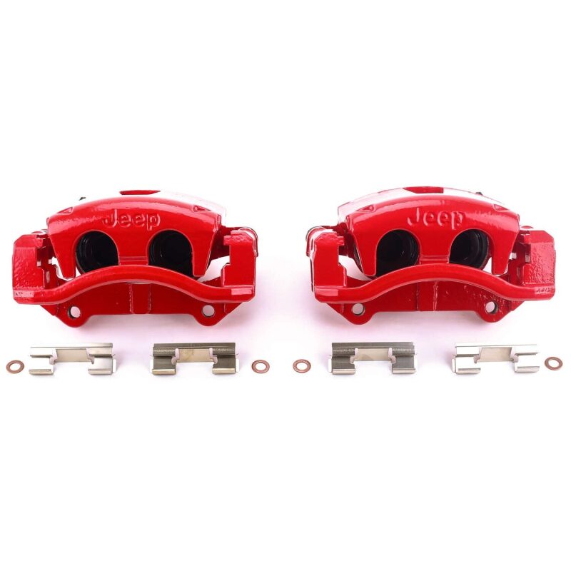 Power Stop 06-10 Jeep Commander Front Red Calipers w/Brackets - Pair Brake Calipers - Perf PowerStop