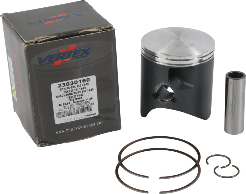 Vertex Piston 06-18/2024 KTM 250 EXC 250cc +1.60mm Cast Big Bore Piston Kit 262cc. Piston Sets - Powersports Vertex Pistons