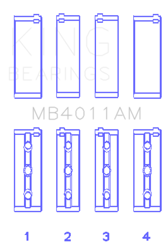 King Engine Bearings Toyota 1Mzfe (Size +1.0mm) Main Bearing Set Bearings King Engine Bearings
