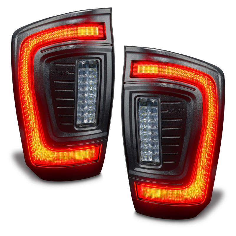 Oracle Lighting 16-23 Gen 3 Toyota Tacoma Black Series Flush Style LED Tail Lights Tail Lights ORACLE Lighting