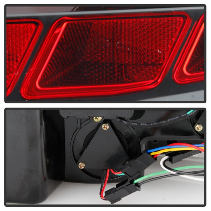 Spyder 10-12 Ford Mustang Red Light Bar LED Sequential Tail Lights - Blk ALT-YD-FM10-RBLED-BK Tail Lights SPYDER